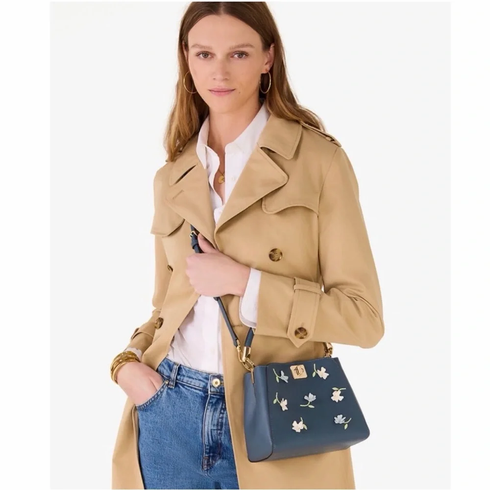 Kate Spade floral appliqué crossbody satchel - Picture 3 of 9